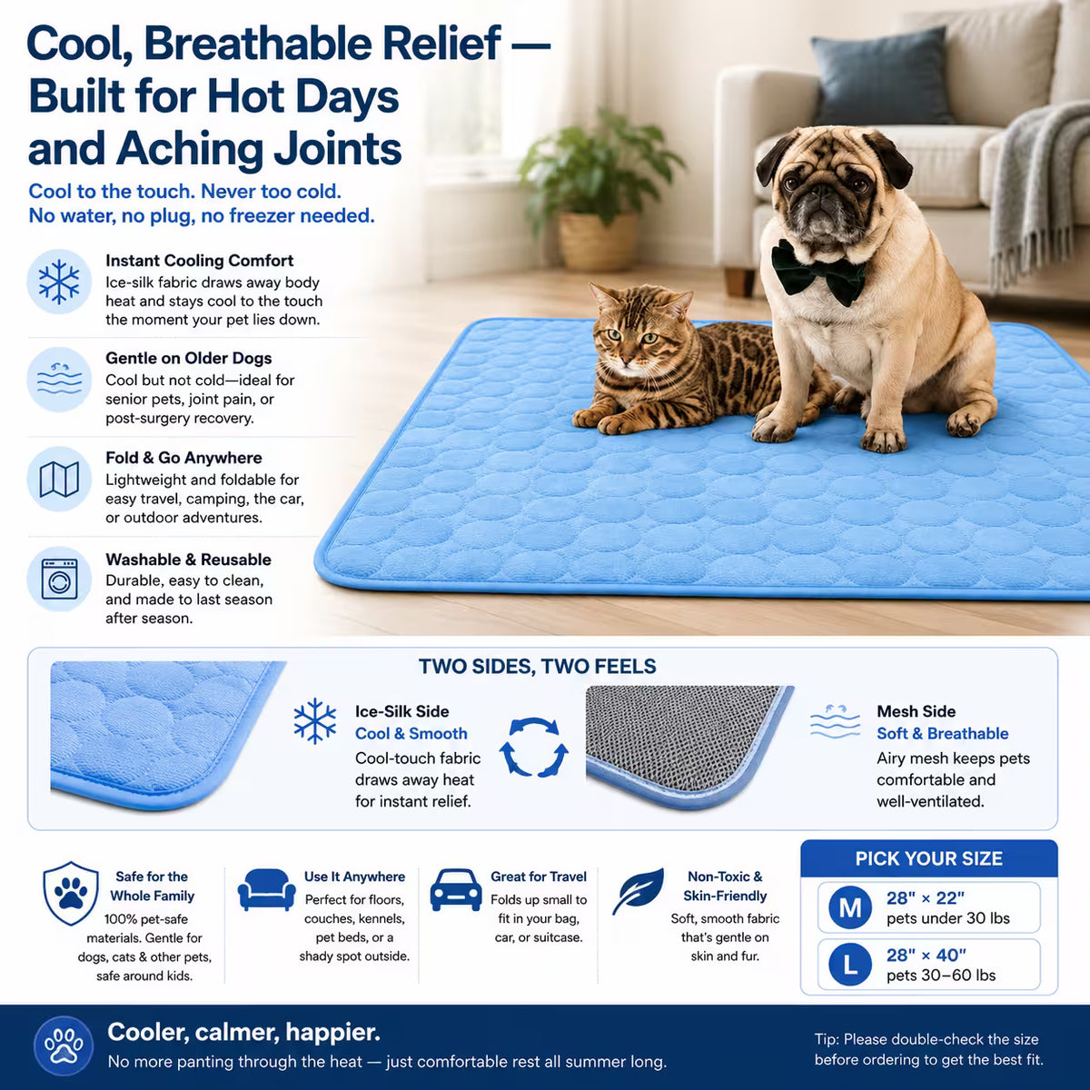 ChillSilk Cooling Mat – Ice-Silk Summer Pad for Dogs & Cats