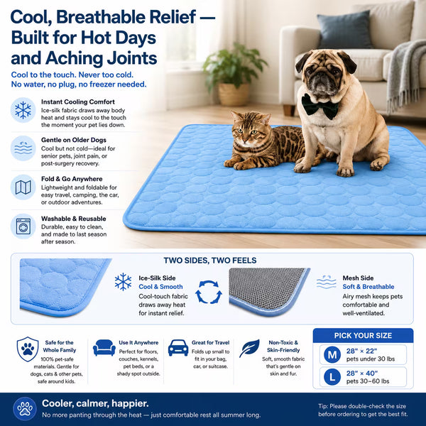 ChillSilk Cooling Mat – Ice-Silk Summer Pad for Dogs & Cats